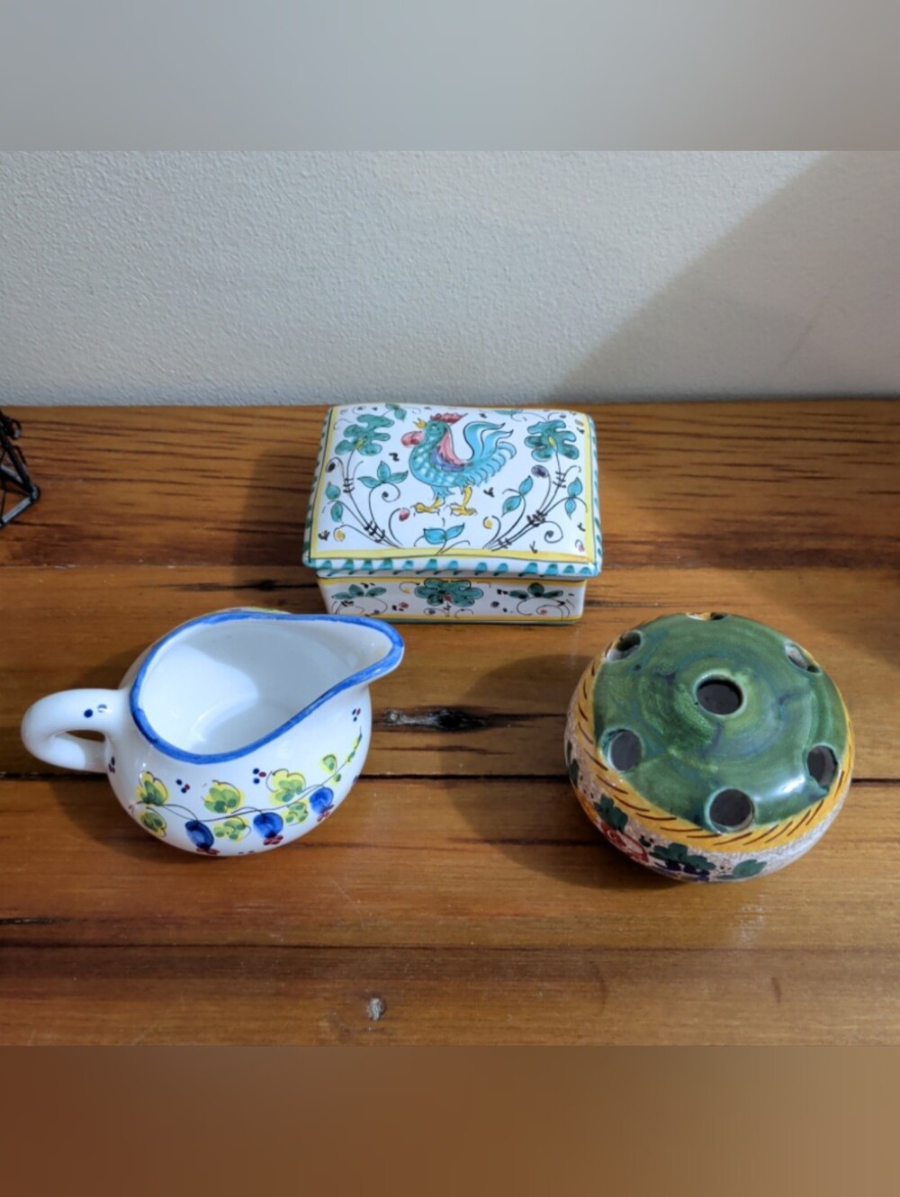 Vintage Italian Pottery Lot of 3 Small Decor
